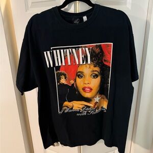 Whitney Huston Men’s Oversized Black Graphic T-Shirt